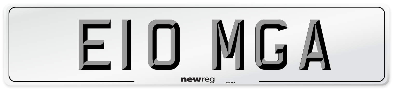 E10 MGA Number Plate from New Reg